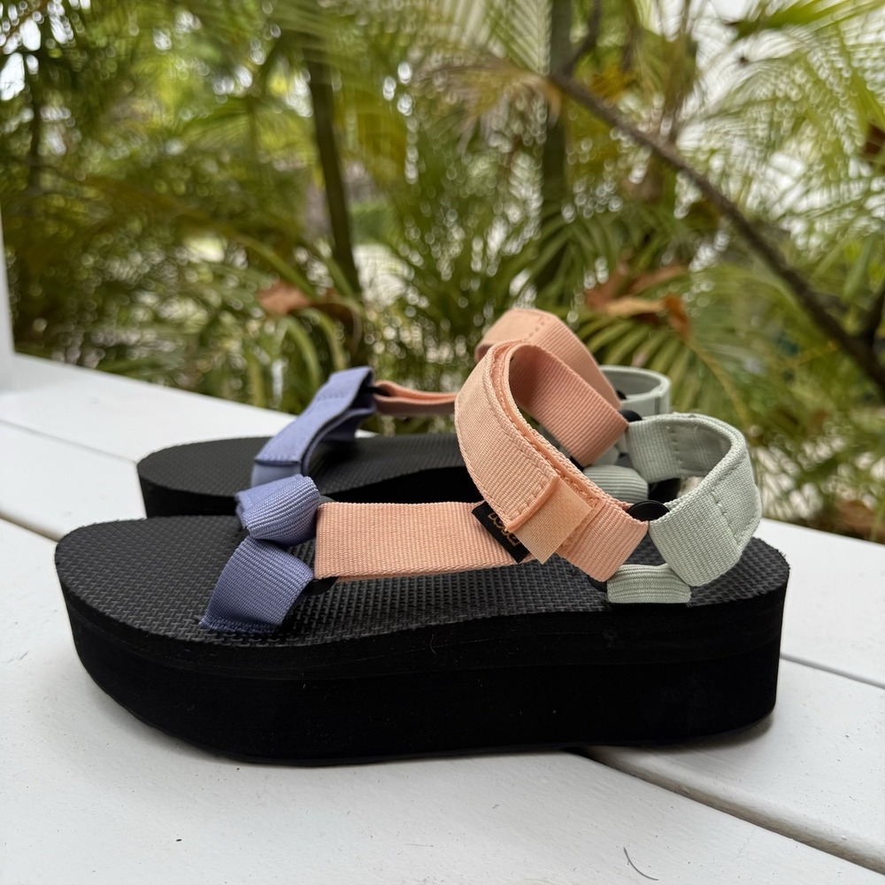 TEVA Sherbet‎ Multi Flatform Universal Platform Sandals Hiking Women's Size 8 - Picture 2 of 7